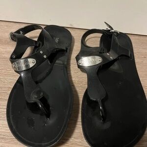 MK black Jelly Rubber Sandals